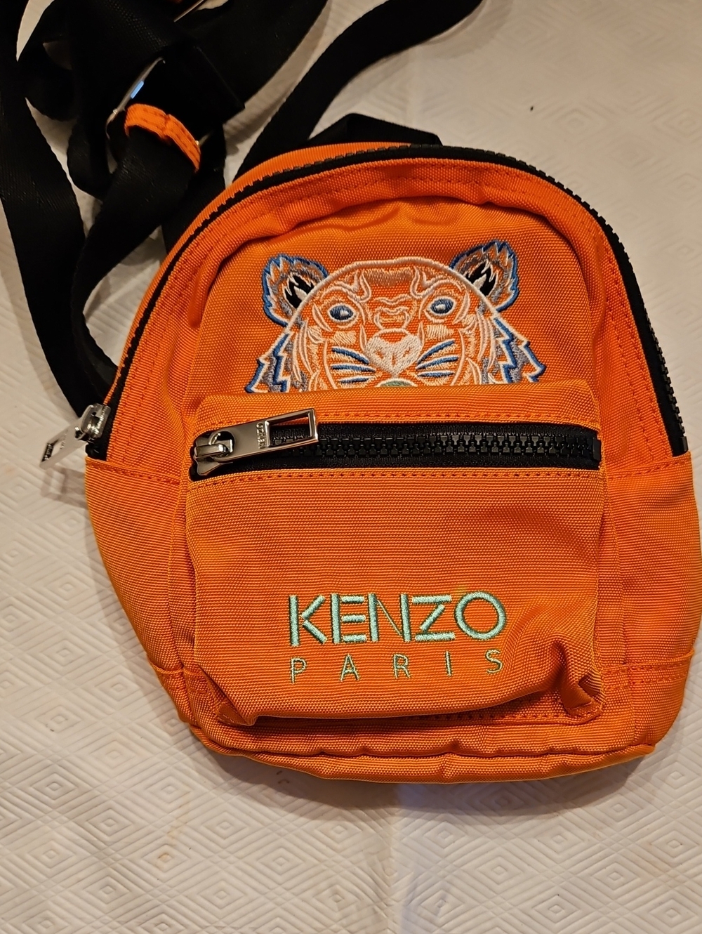 Kenzo Orange Mini Tiger Logo Mini Backpack Bag